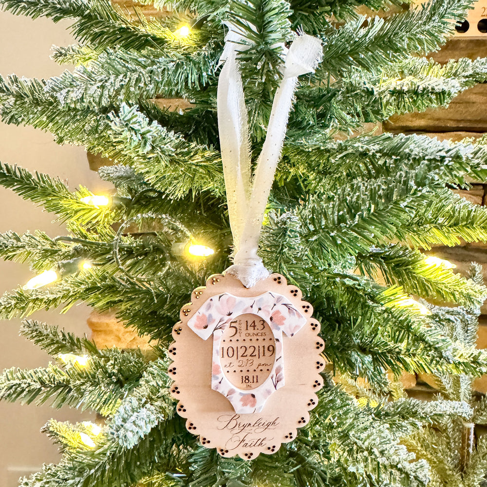 First Christmas - Baby's Stats Keepsake Ornament