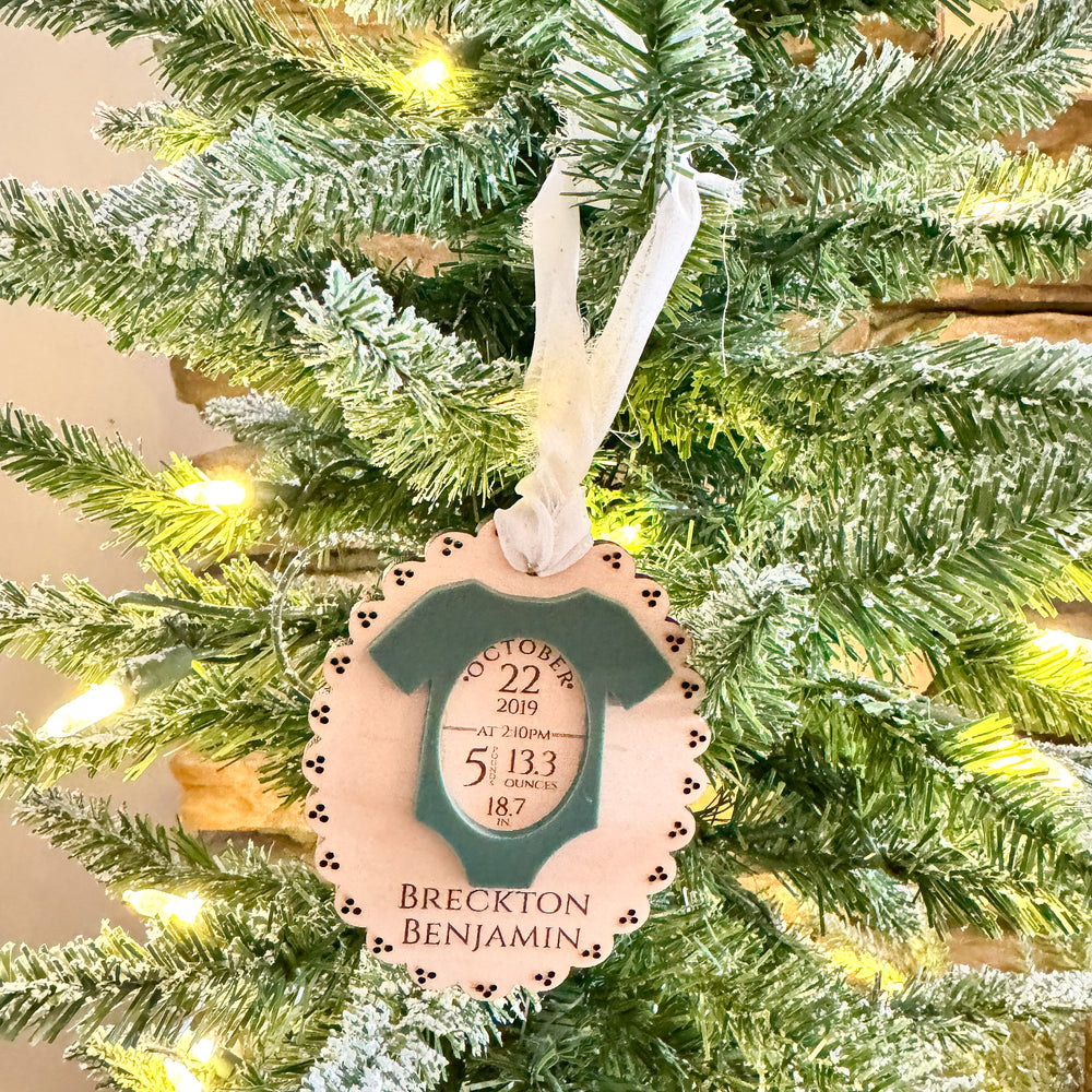 First Christmas - Baby's Stats Keepsake Ornament