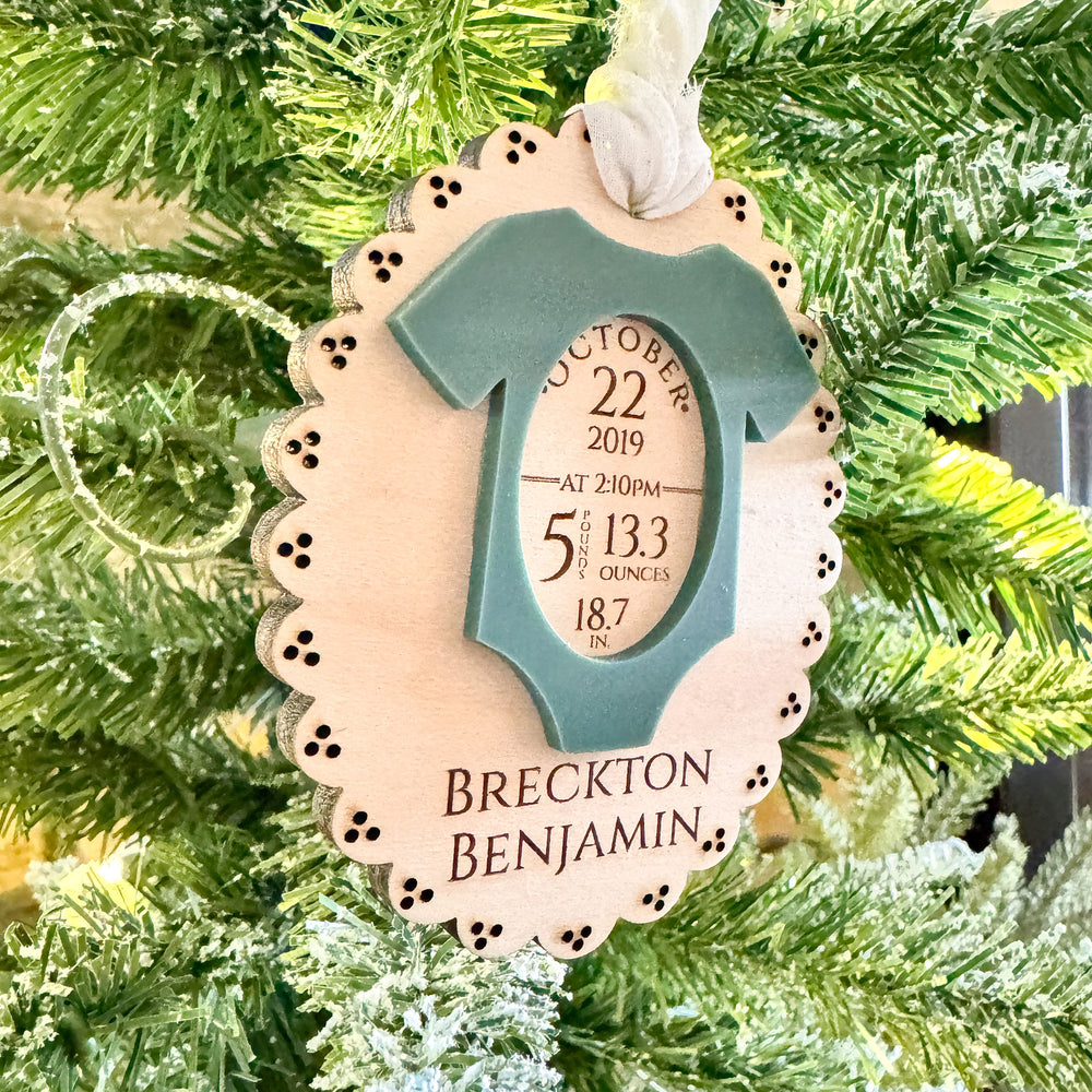 First Christmas - Baby's Stats Keepsake Ornament