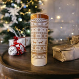 White/Rose Gold Ugly Sweater - 22oz Slim Tumbler