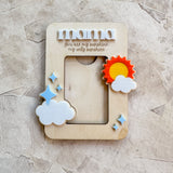 "You are My Sunshine" Wooden Mini-Photo Frame with Magnet or Visor Clip