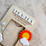 "You are My Sunshine" Wooden Mini-Photo Frame with Magnet or Visor Clip