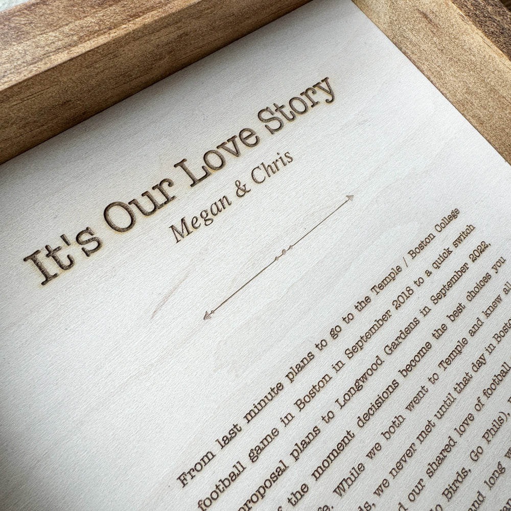 Love Story Wooden Framed Artwork