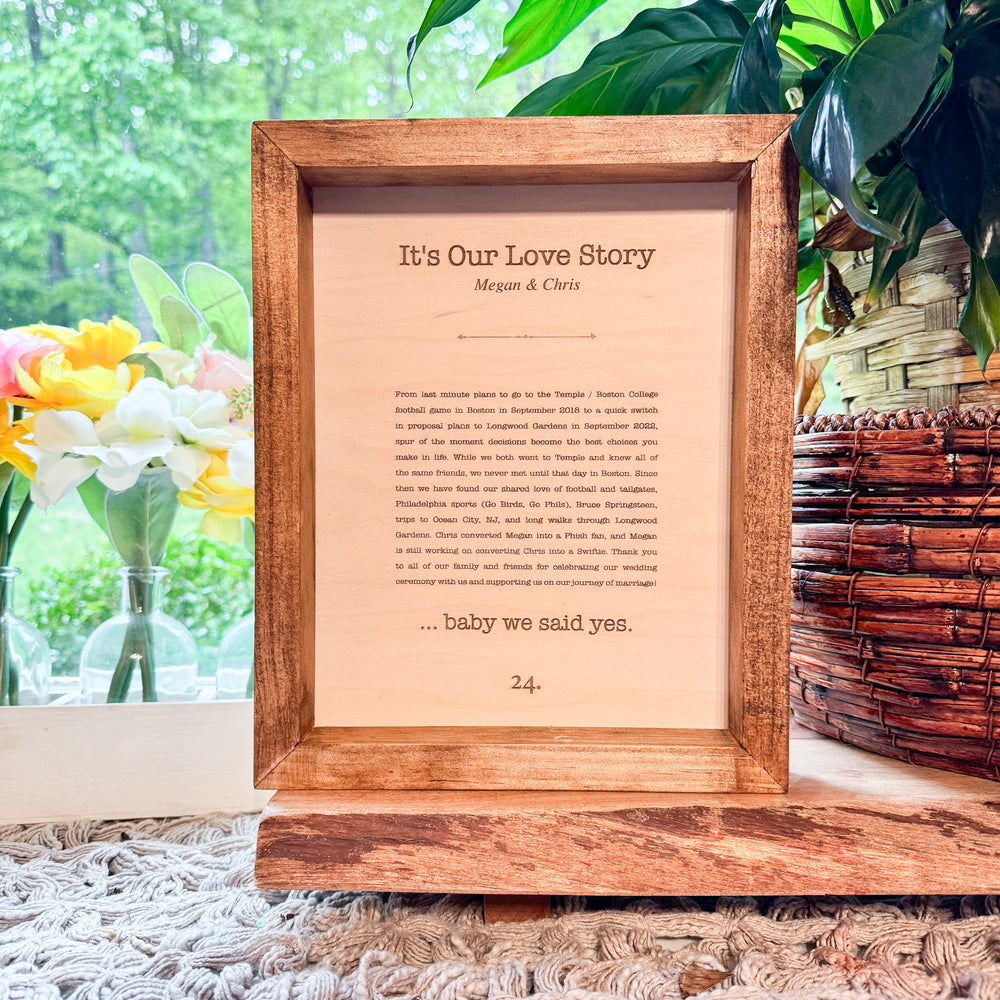 Love Story Wooden Framed Artwork