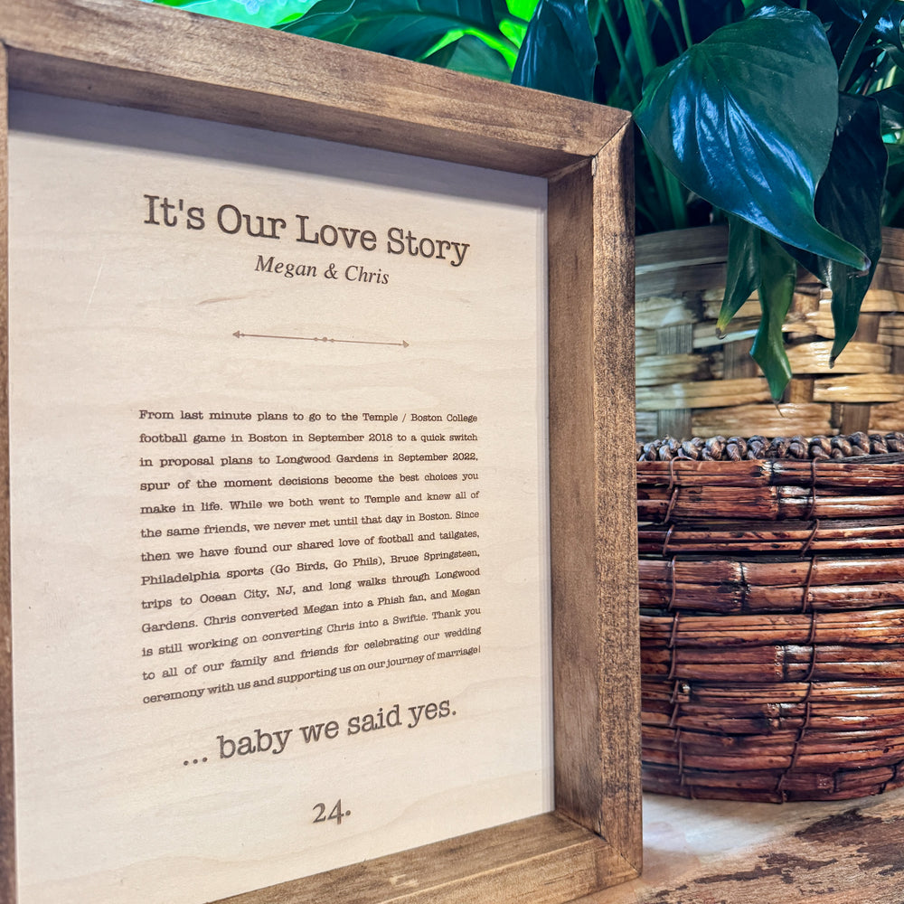 Love Story Wooden Framed Artwork