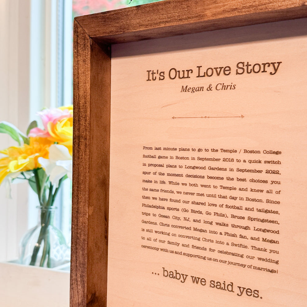 Love Story Wooden Framed Artwork