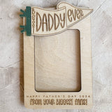 "Biggest Fan" Wooden Mini-Photo Frame with Magnet or Visor Clip