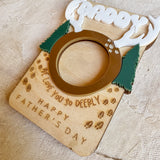 "Love you Deerly" Wooden Mini-Photo Frame with Magnet or Visor Clip