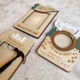 "Love you Deerly" Wooden Mini-Photo Frame with Magnet or Visor Clip