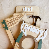 "Love you Deerly" Wooden Mini-Photo Frame with Magnet or Visor Clip