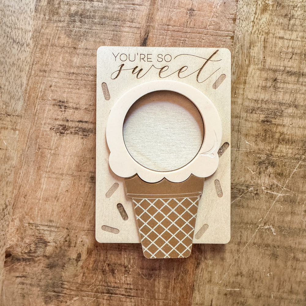 "You're so Sweet" Wooden Mini-Photo Frame with Magnet or Visor Clip