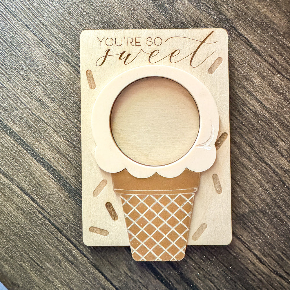 "You're so Sweet" Wooden Mini-Photo Frame with Magnet or Visor Clip