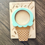 "You're so Sweet" Wooden Mini-Photo Frame with Magnet or Visor Clip