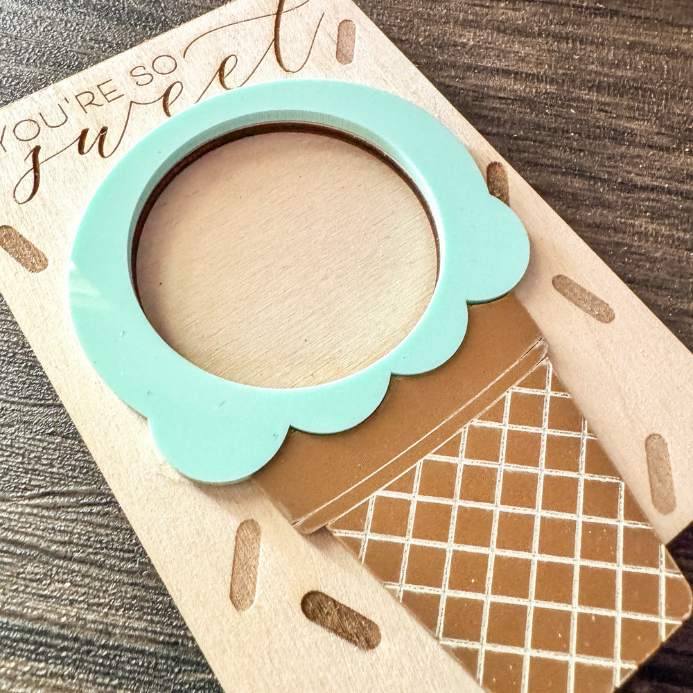 "You're so Sweet" Wooden Mini-Photo Frame with Magnet or Visor Clip