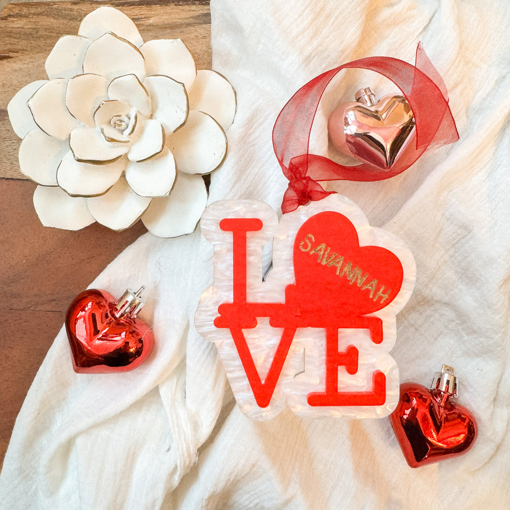 LOVE Acrylic Valentines Day Gift Tags