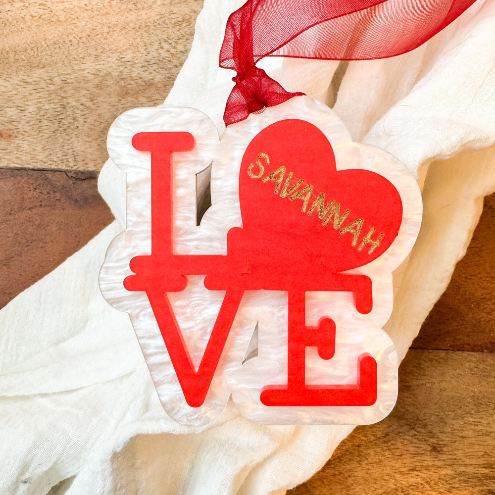 LOVE Acrylic Valentines Day Gift Tags