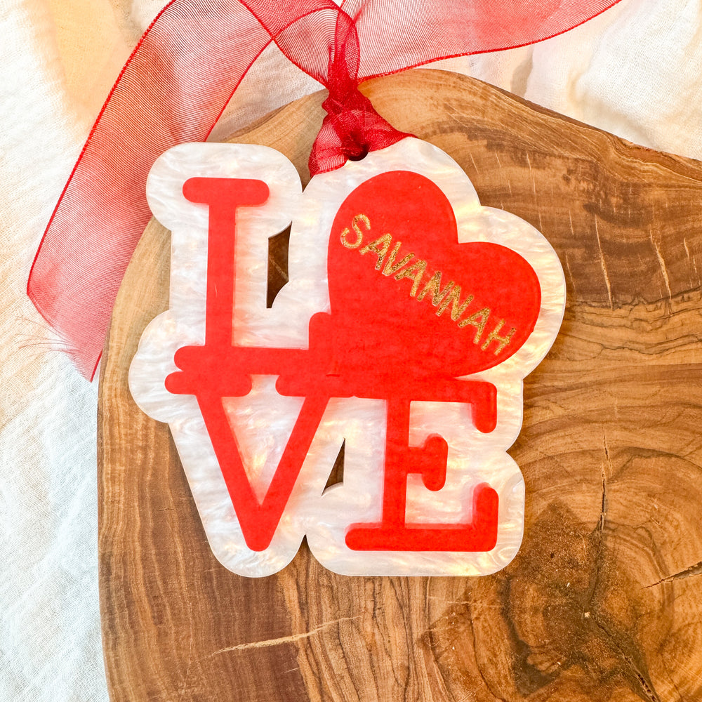 LOVE Acrylic Valentines Day Gift Tags