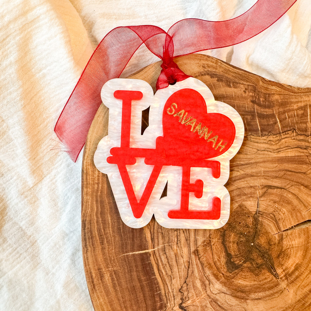 LOVE Acrylic Valentines Day Gift Tags