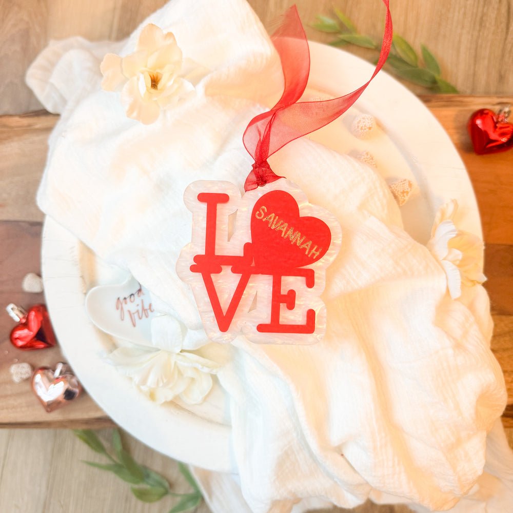 LOVE Acrylic Valentines Day Gift Tags