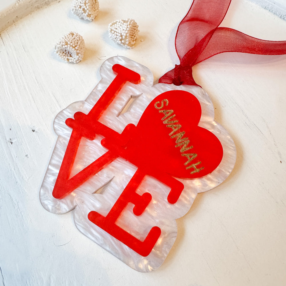 LOVE Acrylic Valentines Day Gift Tags