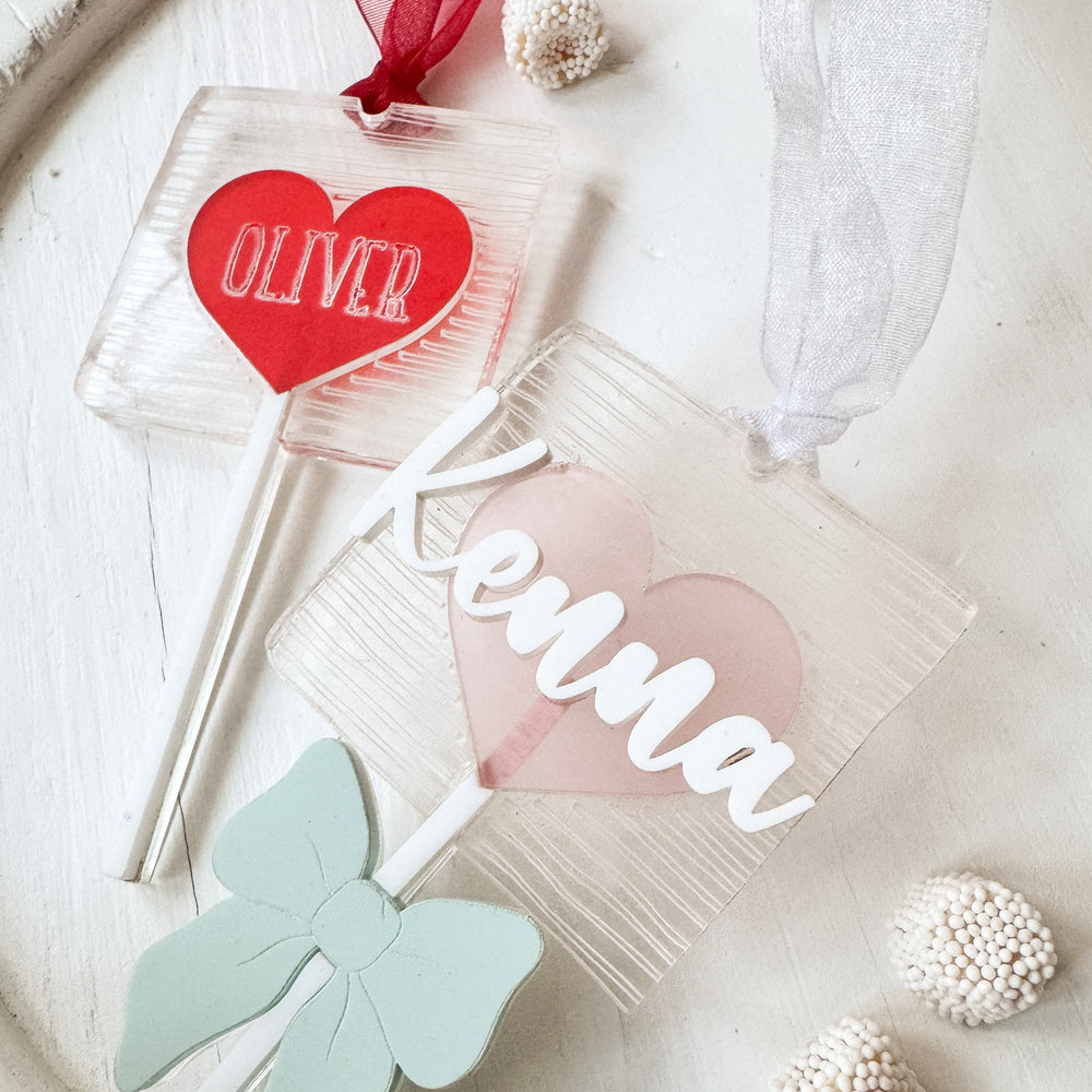 Heart Lollipops Valentines Day Gift Tags