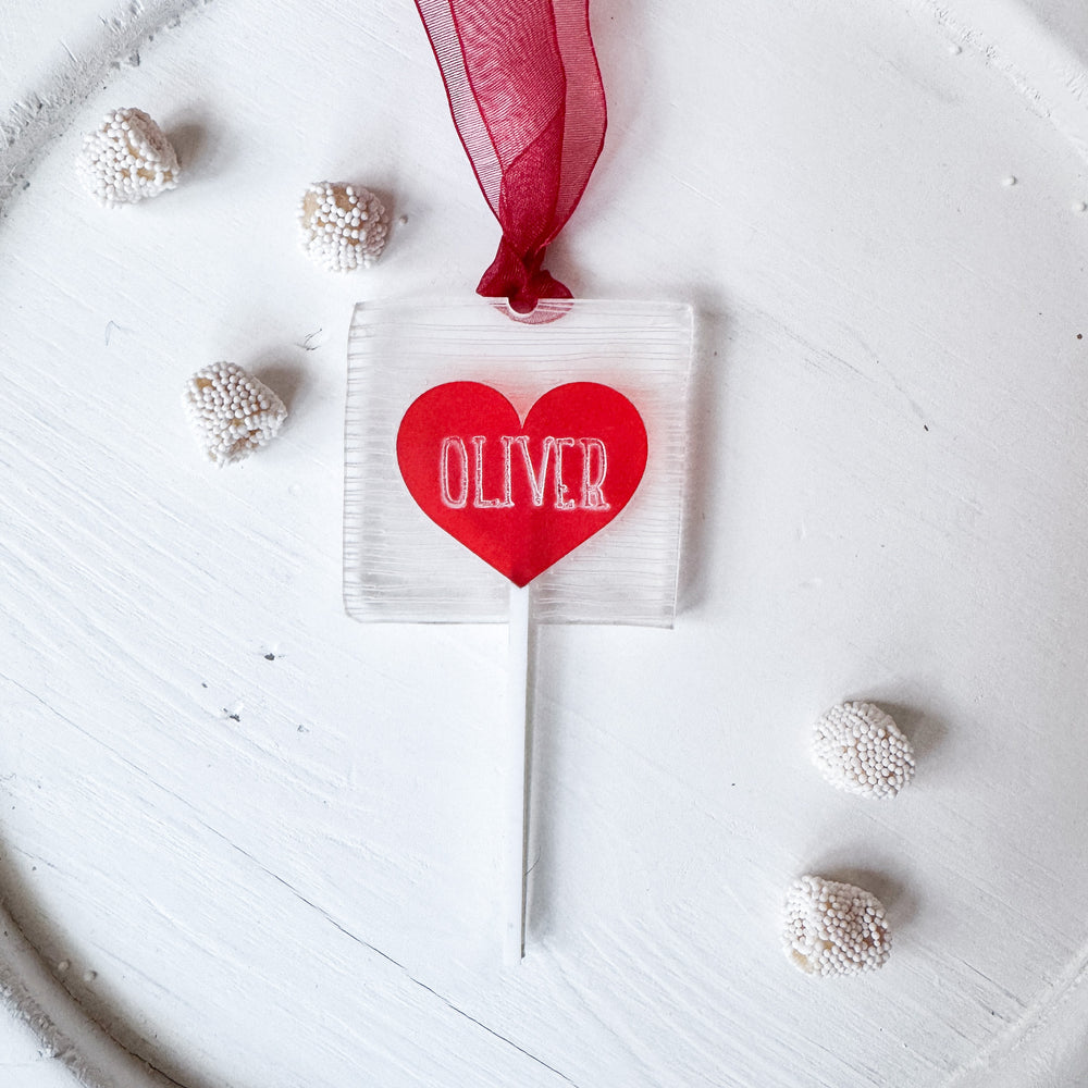 Heart Lollipops Valentines Day Gift Tags