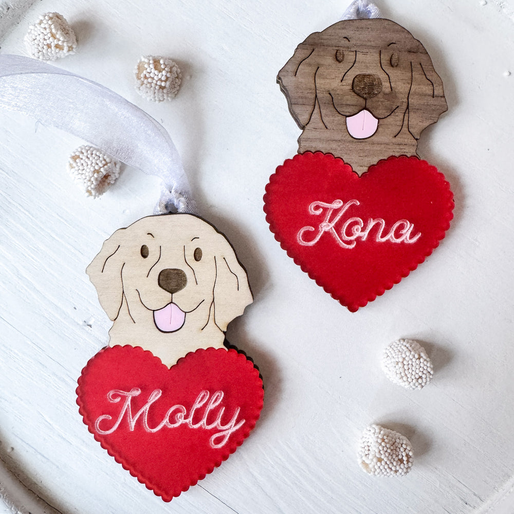 Puppy with Heart Valentines Day Gift Tags