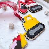 Construction Truck Valentines Day Gift Tags