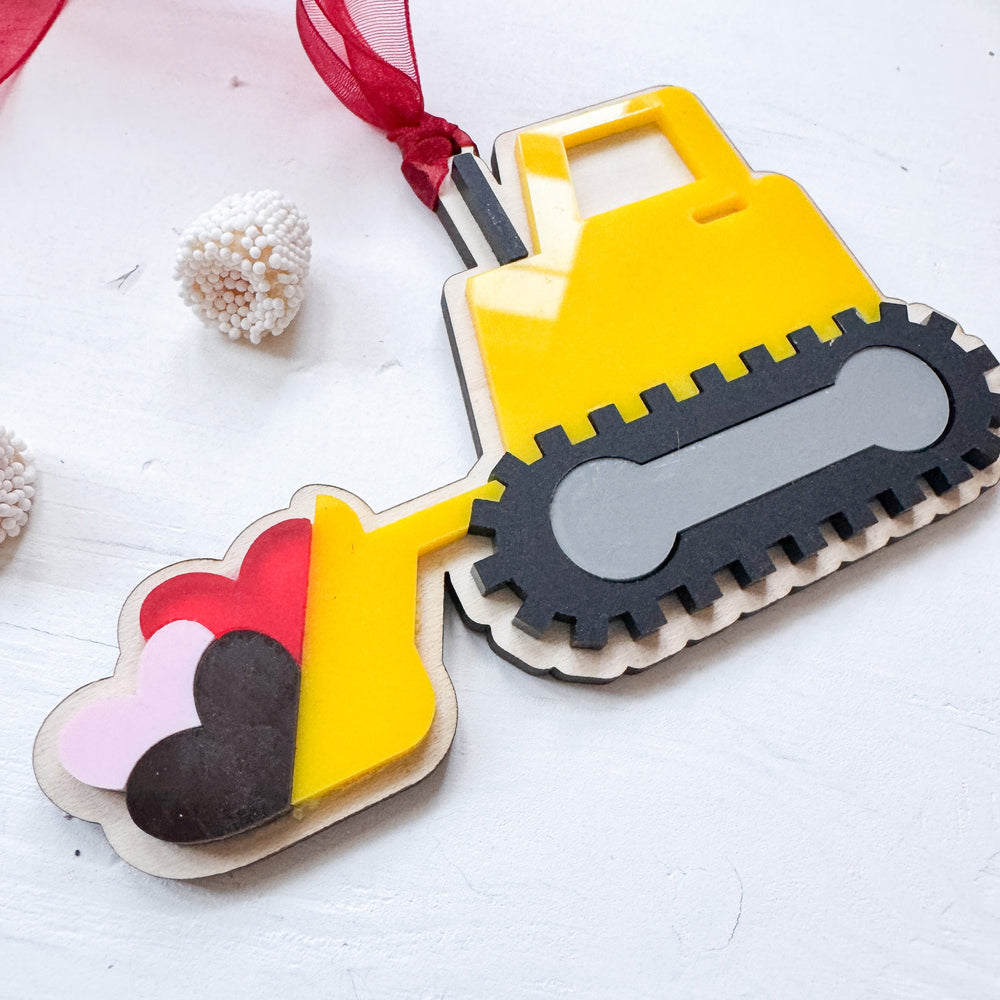 Construction Truck Valentines Day Gift Tags