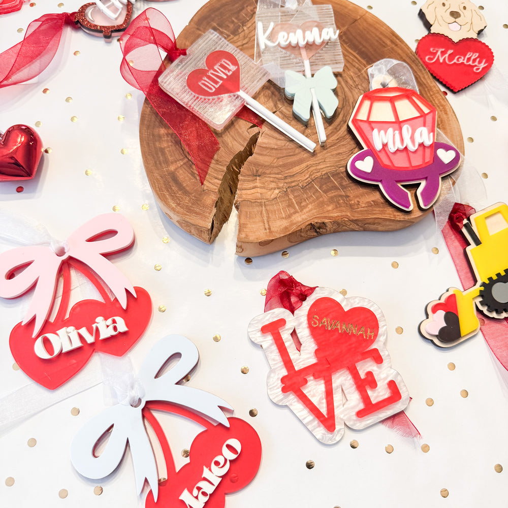 LOVE Acrylic Valentines Day Gift Tags