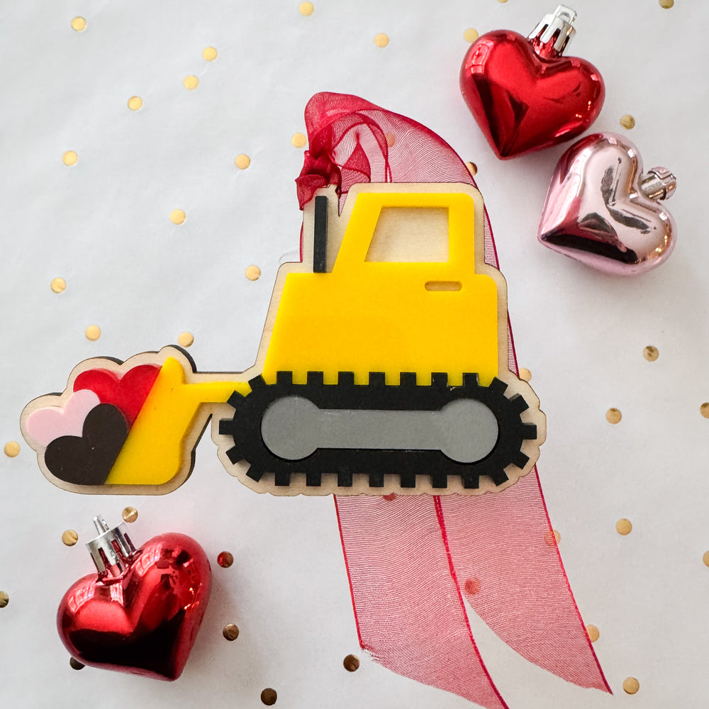 Construction Truck Valentines Day Gift Tags