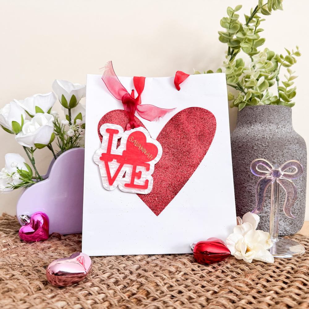 LOVE Acrylic Valentines Day Gift Tags