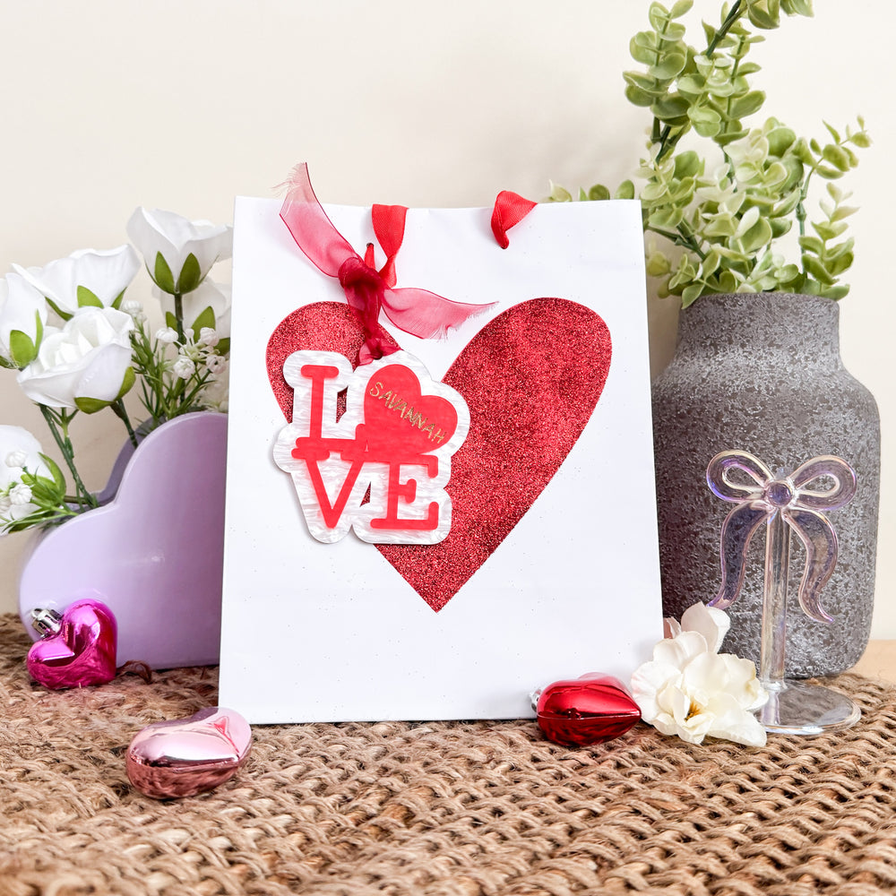 LOVE Acrylic Valentines Day Gift Tags