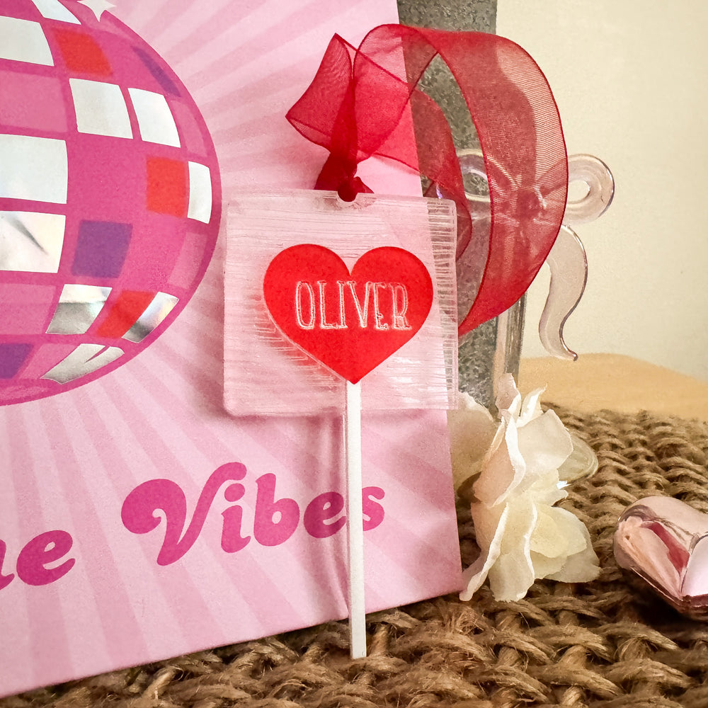 Heart Lollipops Valentines Day Gift Tags