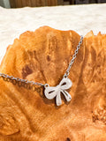 Engraved Bow Necklace