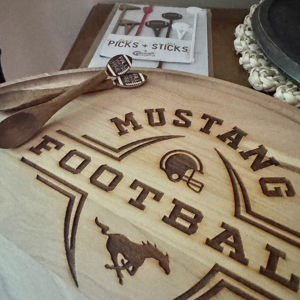 Home Team Football Cutting Board in Cherry