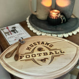 Home Team Football Cutting Board in Cherry