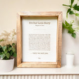 Love Story Wooden Framed Artwork