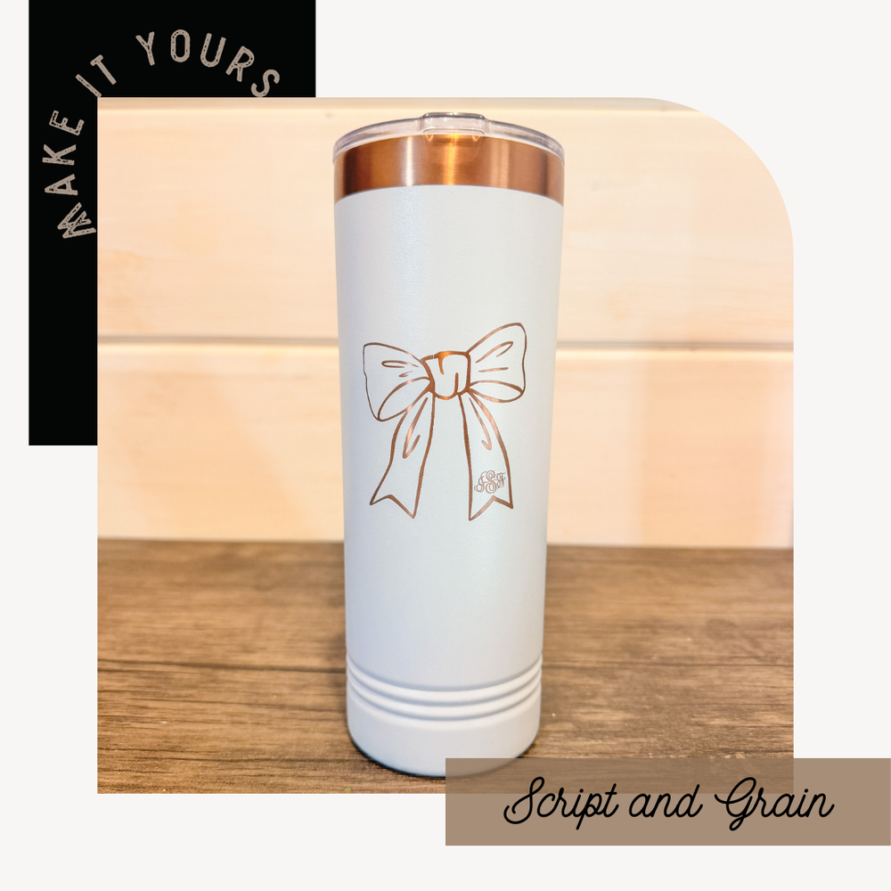 Make it Yours: 22 oz. Rose Gold ION-Plated Skinny Tumbler