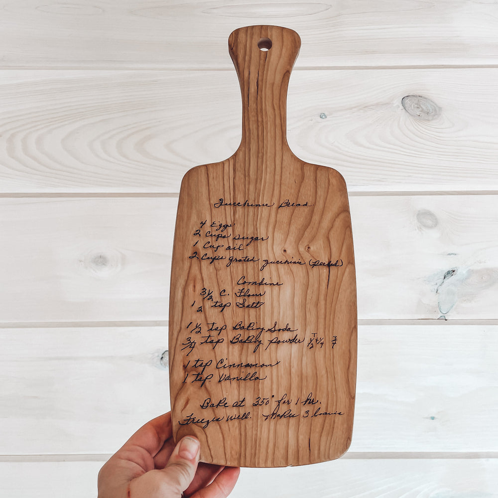 Engraved Cutting Boards – Script and Grain