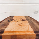 Monogrammed Multi-Wood Species Cutting Board